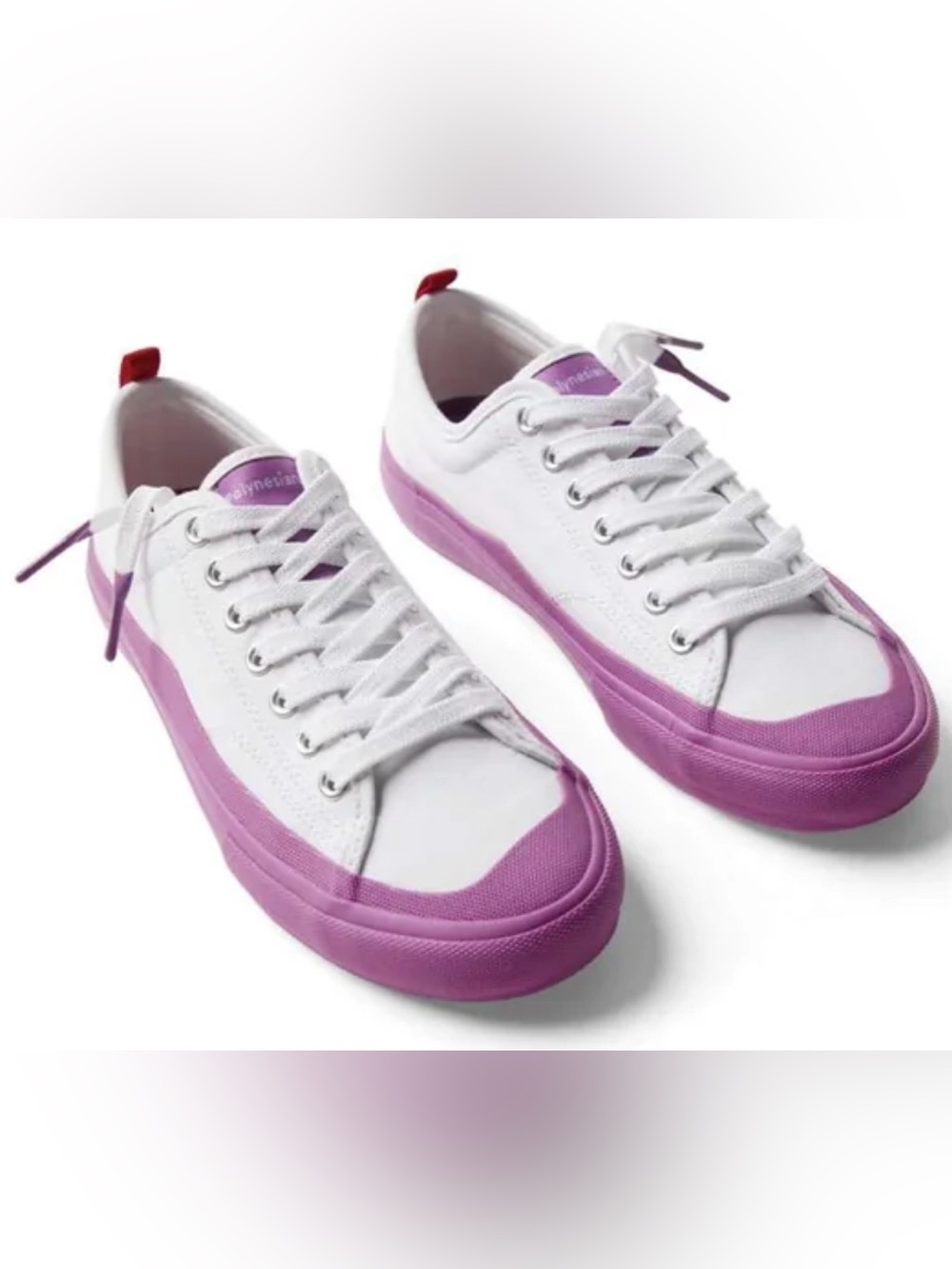 Chick fil a Polynesian sauce 23 White & Purple Canvas Sneakers Rare w/box Rare